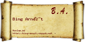 Bing Arnót névjegykártya